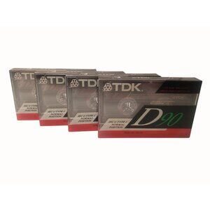 TDK D90 IEC Type I Normal Position Blank Audio Cassette Tapes 4-Pack Sealed Vint